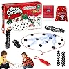 2026 Christmas Magnetic Chess Game, Portable Intellectual Battle, with 20 Stones/Rope/Storage Bag/Manual, Family Party Travel Cluster Game (Red)