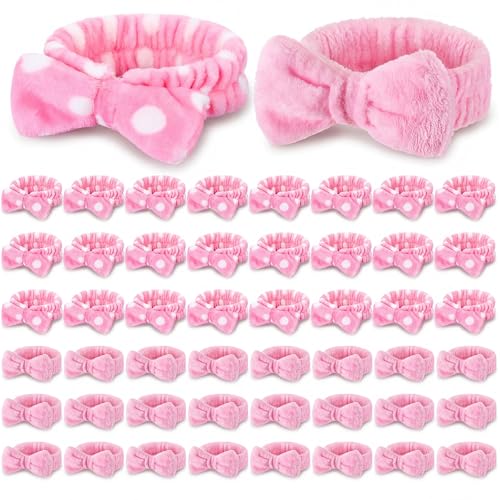 Wavyknot 50 Pcs Pink Spa Headband Bulk Spa Sleepover Party