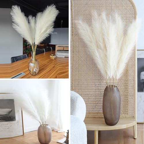 Image of 38 inch 10 Stems White Pampas Grass Tall Decor Faux Pampas Grass for Floor Vase