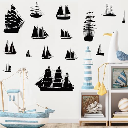 MEFOSS Removable Pirate Ship Wall Stickers Vinyl Boat...