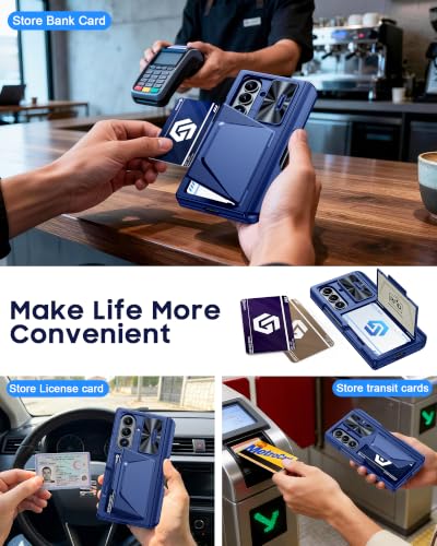 Image of for Samsung Galaxy Z Fold 8 Ultra Case Wallet, Screen Protector,S-Pen | Card Holder RFID Blocking, Slide Lens Cover, Hinge Protection, Shockproof Phone Cover for Z Fold 8 Ultra (Blue)