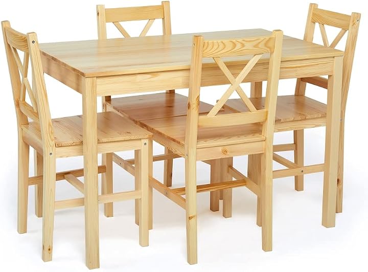 Tavolo e sedie cucina meerveil set da pranzo con tavolo e 4 sedie F1072DC01NW