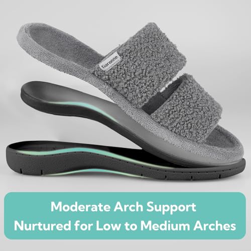 Garonne Women's Open-toe Slippers with Hidden Hook-and-Loop and Arch Support, Summer House Shoes for Women Indoor/Outdoor4