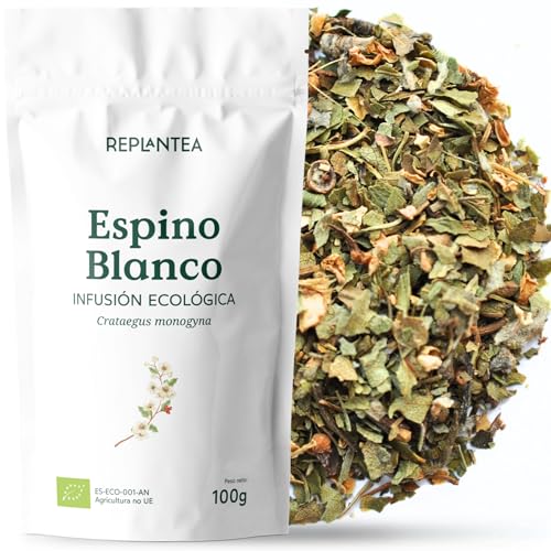 REPLANTEA Infusión de Espino Blanco Ecológica 100g | Mezcla de Hojas y Flores | Tisana Relajante para el Bienestar y la Calma | Crataegus Monogyna a Granel