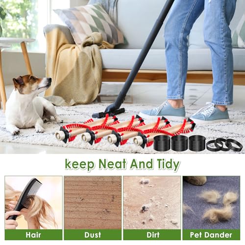 Image of Landhoow 4 Pcs 11 1 /4 inch Vacuum Roller Brushes with 12 Pcs Belt Compatible with Oreck XL Upright Vacuum Cleaner, Cleaner Belt Compatible with 0300604, Upright Replacement Part for House and Office Clean