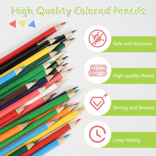 S & E Teacher'S Edition 1201 Colored Pencils 240Pcs,Coloring Pencils Set For Adults Kids Drawing Pencils For Sketch, Woodcase Lead Pencils,Wooden Colored Pencils,Christmas Gifts thumb #3