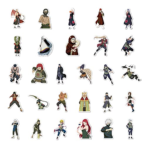 Image of FlyBuyHub Naruto Anime Aesthetic Vinyl Journal Stickers for Phone Case, Laptop, Notebook, Dairy, Water Bottle, School Bag, Etc Self-Adhesive Stickers Set of 50 Glossy and Waterproof Stickers (Naruto)