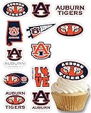 Auburn Tigers Cupcake Topper Party Supplies for Football, Birthday, Graduation Party Decorations (24 Pieces) (Auburn Tigers)