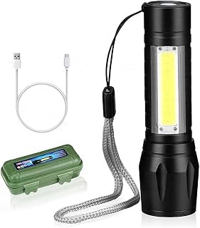 UMMAH NEEDS High LED Flashlight with COB Light - USB Rechargeable Mini Waterproof Portable LED XPE COB Flashlight, 3 Modes... Price In India