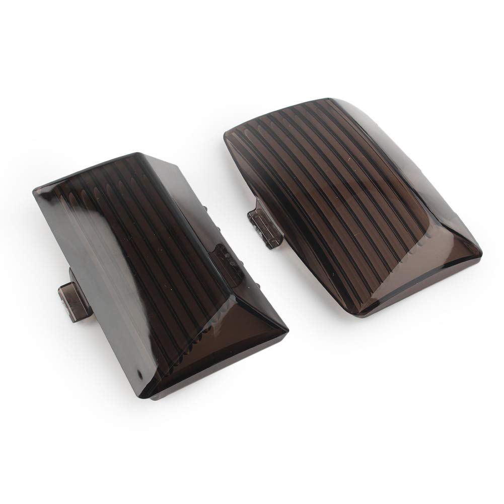 generic Cnfang4 Pair Mudguard Tip Led Light Lenses Cover Mud Guards Lights Fit for Harley Touring Ultra Classic, Replaces No. 59180-80, 68046-79, 59672-99, Tan, Brown