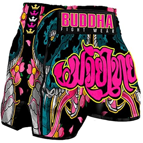 Buddha Fight Wear Muay Thai Kick Boxing Buddha Retro Cobra Trousers - Multicolour - XL (154 to 176 pounds) Cover