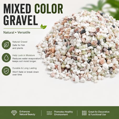 Image of CONSDAN 36 LBS Natural Gravel for Fish Tank, StoneCreek Betta Fish Aquarium Gravel, Vase Filler, River Rocks, Fish Tank Decorations, Perfect for Aquarium Decor, Fish Tank, Indoor Plant, Mixed Color