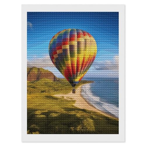 Kit d'art diamant adultes idée cadeau DIY anniversaire tableau montgolfière