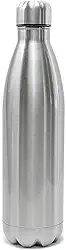 Garrafa Térmica Inox Parede Dupla 500ml Prata Isolamento Vácuo Bebida Quente Fria Portátil Livre BPA Vedação Hermética Academia Escritório Praia Viagem Esporte Caminhada Durável Elegante