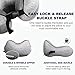100% Pure Memory Foam Travel Pillow, Breathable & Comfortable Neck Pillow with Removable, Machine Washable Pillowcase, Travel Kit with Airplane Pillow, Storage Bag, Sleep Mask and Earplugs (# Grey)