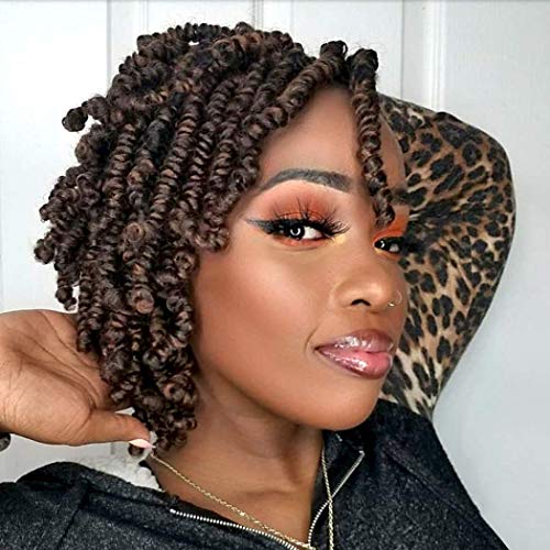 Bob Spring Twist 6 Inch Cute Spring Twists Crochet Braids Short Passion Twist Hair Pre-twisted Fluffy Twist Bomb Twist Handmade Twist Hair Extensions (6Packs, T30#)