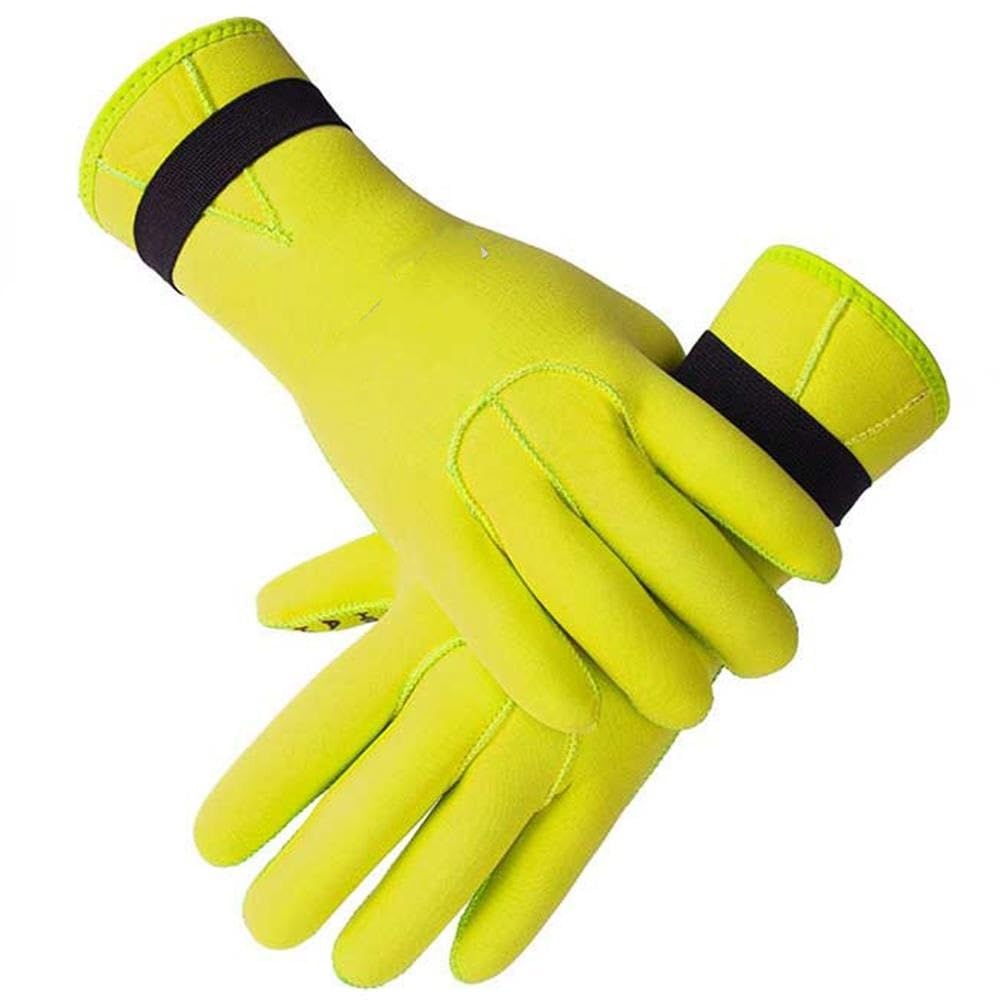 MAYANGYANG Wetsuit Gloves 3mm Neoprene Gloves Diving Wetsuit Gloves Flexible Thermal Snorkeling Scuba Diving Spearfishing Cycling Gloves Men Women Swimming Gloves(Yellow,L)