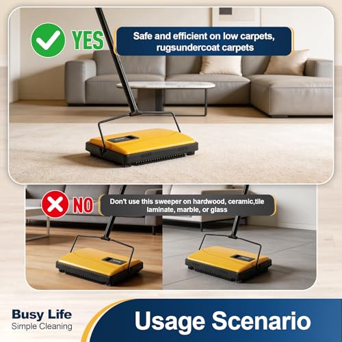 image for Yocada Manual Carpet Sweeper Cleaner Household Sweeper Hand Push Non-E