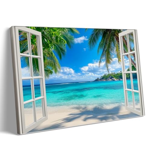 Ocean Sea Window Wall Art – Open Frame Style Beach