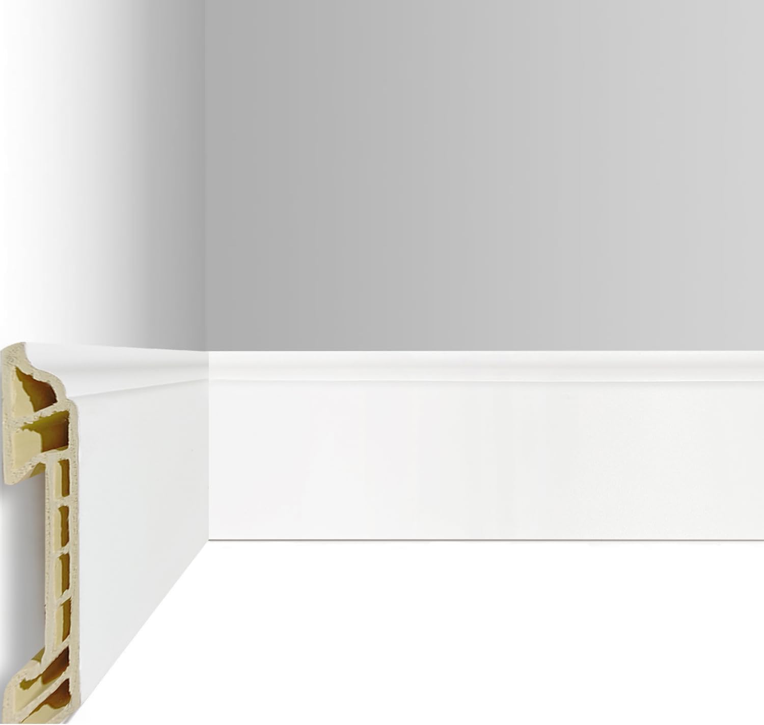 Wall Baseboard Molding Trim,8-Pack of 48 x 3.15 in, White High Impact Finish Molding Panel Skirting Board for Home Decor,32 Feet (White 5) JF173-8P