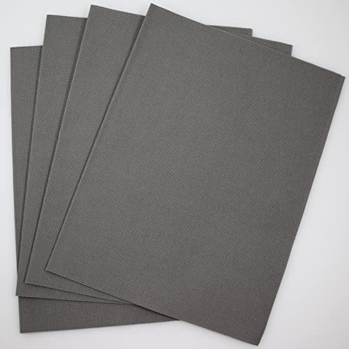 Image of KCS 4 /6 pc of 12 inch x 18 inch 18CT Counted Cotton Aida Cloth Cross Stitch Fabric (4 pc, Medium Grey)