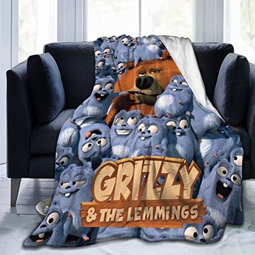 Bear and The Lemmings âBlankets, Lightweight All-Season Plush Blankets, Microfiber Fluffy Blankets (for Chairs/Beds/Sofas (50 in x 40 in)