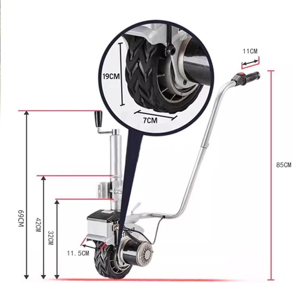 350W 12V Electric Motorized Wheel, 2270KG Load Power Mover for Caravan, Trailer, Car, Boat & SUV DIY Use