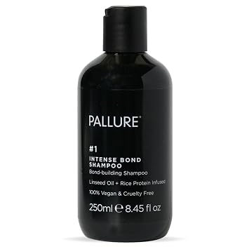 Pallure No. 1 Intense Bond Building Hair Repair Shampoo For Thicker, Voluminous, Fuller Hair With Linseed Oil And Rice Protein, 250 ml