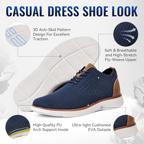 Mens Casual Dress Shoes Business Casual Sneakers Comfortable Dress Tennis Shoes for Men Lightweight Breathable Men's Oxfords2