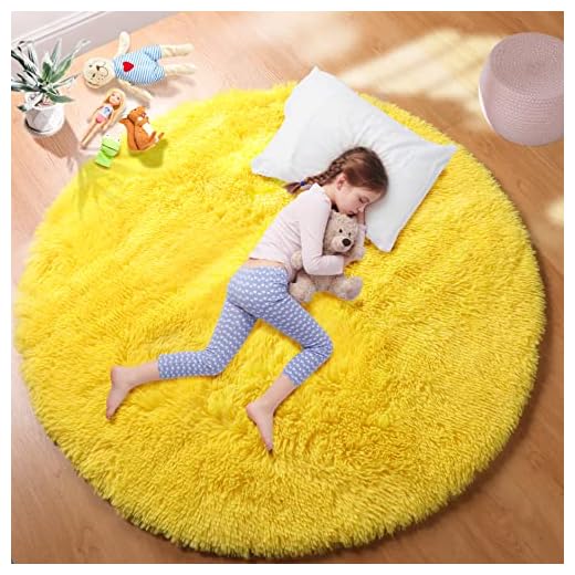 PAGISOFE Round Area Rug,5'X5',Fluffy Rugs