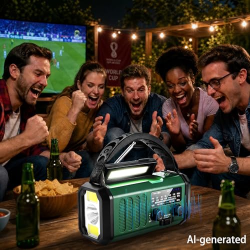 QAUYYW Hand Crank Emergency Radio, 10000mAh Solar AM/FM Weather Radio - Image 2