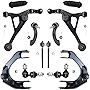 Detroit Axle - Front Upper Lower Control Arms, Sway Bars, Inner Outer Tie Rods Replacement for Cirrus Sebring Dodge Stratus Plymouth Breeze - 12pc Set