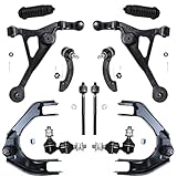 Detroit Axle - Front 12pc Control Arms Kit for Chrysler Sebring Dodge Stratus Cirrus Plymouth Breeze, 4 Upper & Lower Control Arms 2 Sway Bars 4 Inner & Outer Tie Rods 2 Boots Replacement