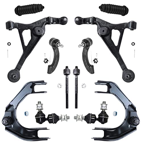 Detroit Axle - Front 12pc Control Arms Kit for Chrysler Sebring Dodge Stratus Cirrus Plymouth Breeze, 4 Upper & Lower Control Arms 2 Sway Bars 4 Inner & Outer Tie Rods 2 Boots Replacement