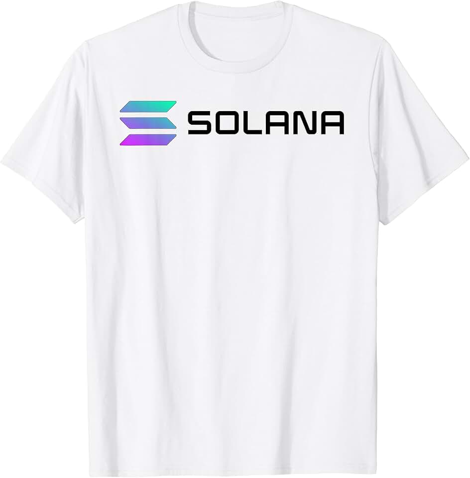 CryptoArtFolio Solana Digital Coin Classic White Solana SOL Crypto Digital Currency T-Shirt
