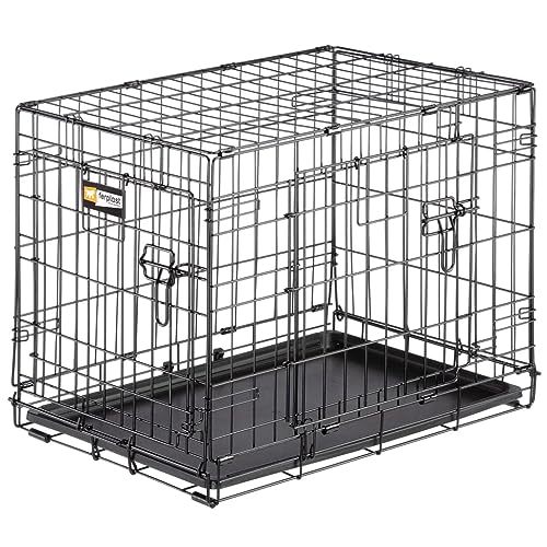 Ferplast Gabbia per cani pieghevole DOG-INN 60 Recinto per cuccioli, Trasportino in metallo, Separatore incluso, Porta doppia con chiusura di sicurezza, 64,1 x 44,7 x h 49,2 cm Nero