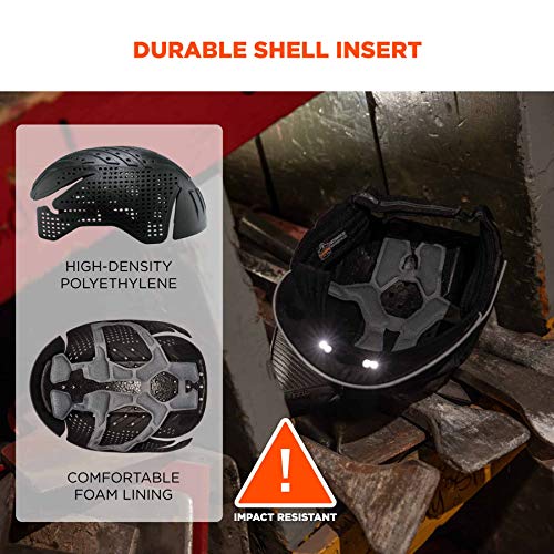 Lightweight Bump Cap With Led Brim Lighting, Baseball Hat Style, Ergodyne Skullerz 8965, Black #TOP3