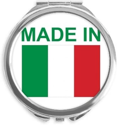 Made In Italy Country Love Hand Compact Mirror Round Portable Pocket Glass