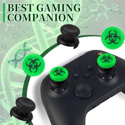 Image of FPS Thumbstick Extender & 3D Texture Rubber Silicone Grip Cover 2 Sets for Xbox Series X /S & Xbox One Controller(BioH Green)