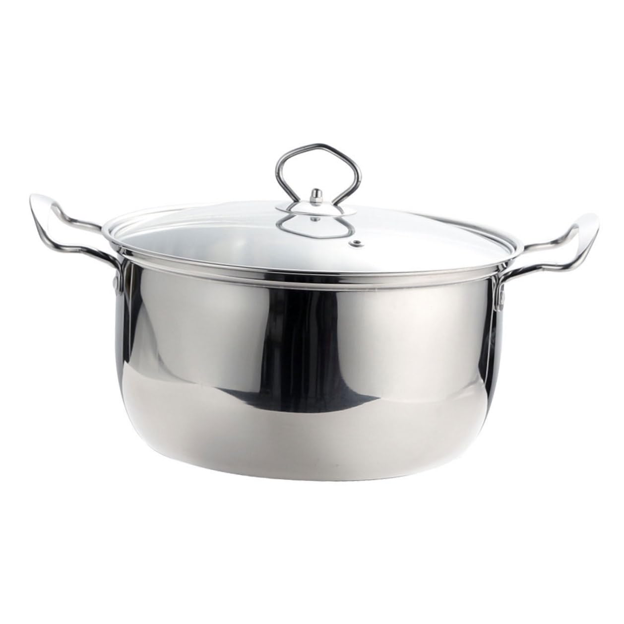 TOYANDONA Marmite Antiadhésive en Acier Inoxydable Argenté, Fond Épais pour Cuisson Uniforme, Compatible Cuisinière à Gaz et Induction, Équipement la Cuisine pour Pot de Nouilles