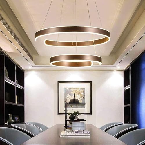 Lustre LED 125W dimmable avec suspension réglable et télécommande - 2