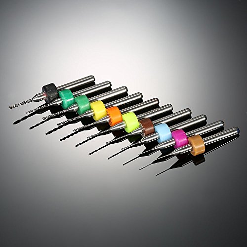 KKmoon 10pcs de carboneto de tungstênio micro brocas conjunto de ferramentas de gravação para placa