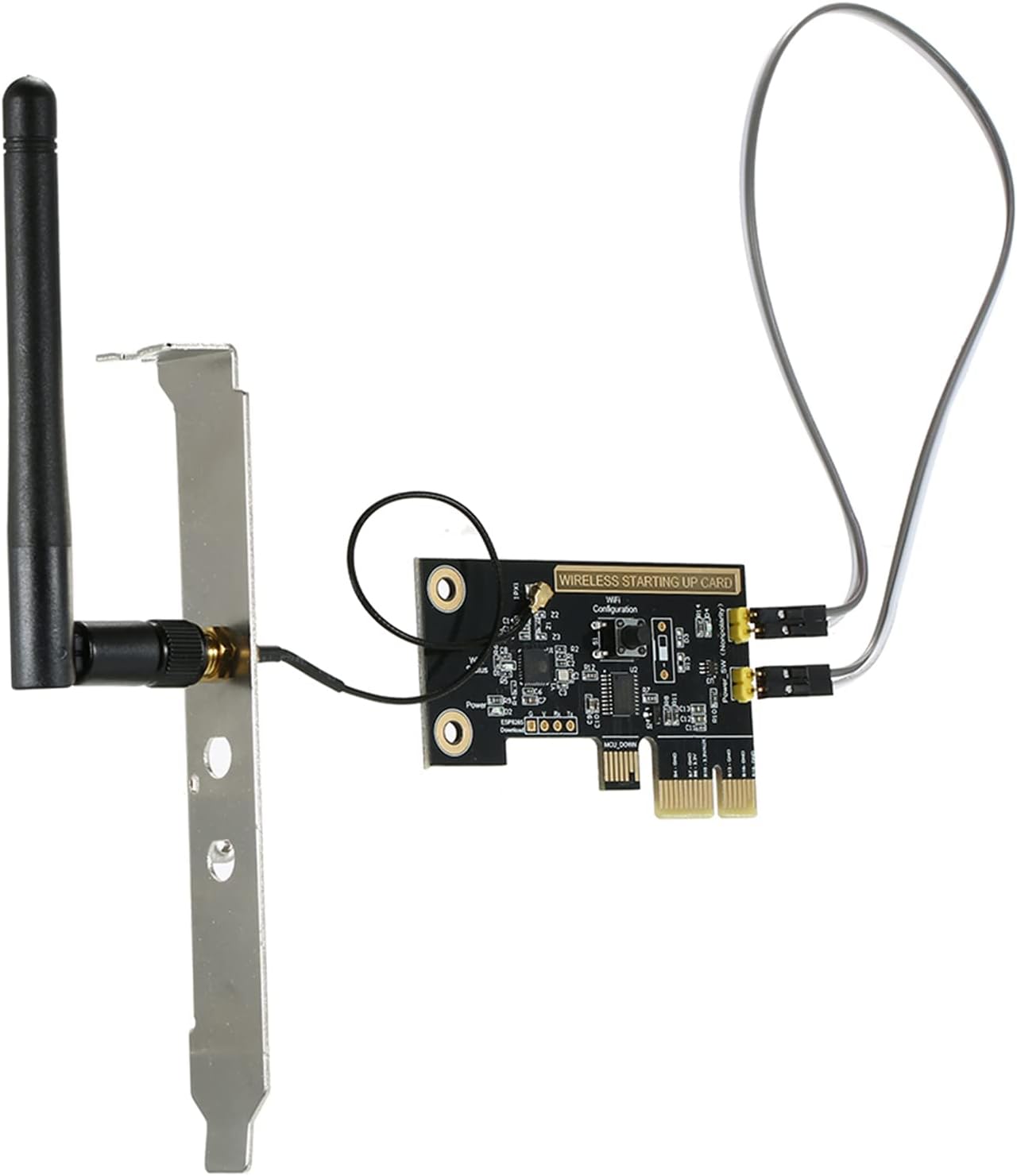 eWeLink Mini PCI-e Detop PC Remote Control Switch Card WiFi Wireless Smart Switch Module Wireless Restart Switch Turn On/OFF Computer Boot Card with External Antenna & 1PCS Fixed Plate for