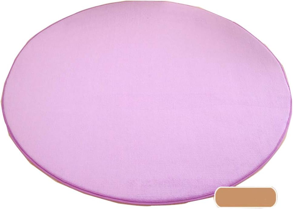 63" Round Area Rug Decorative Mat for Girls Room Baby Nursery - Purple