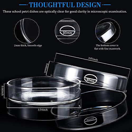 Weewooday WEEWOODAY-PETRI PLATES-X028 10 Pieces Glass Petri Dishes With Lids High Borosilicate Glass Tissue Culture Plate Lab Petri Plates thumb #1