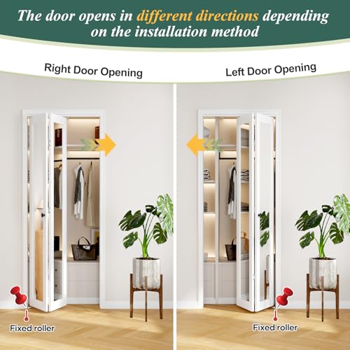 Image of FREDBECK Bifold Mirrored Barn Door for 30x80 Opening,Interior Folding Doors