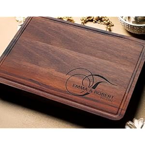 Personalized Cutting Board for Couple, Wedding, Bridal Shower, Engagement, Housewarming, Anniversary, Birthday & Christmas Gift Idea for Women and Men, Custom Wood Engraved Cutting Block Personalized Cutting Board for Couple Wedding Bridal Shower Engagement Housewarming Anniversary Birthday Christmas Gift Idea for Women and Men Custom Wood Engraved Cutting Block