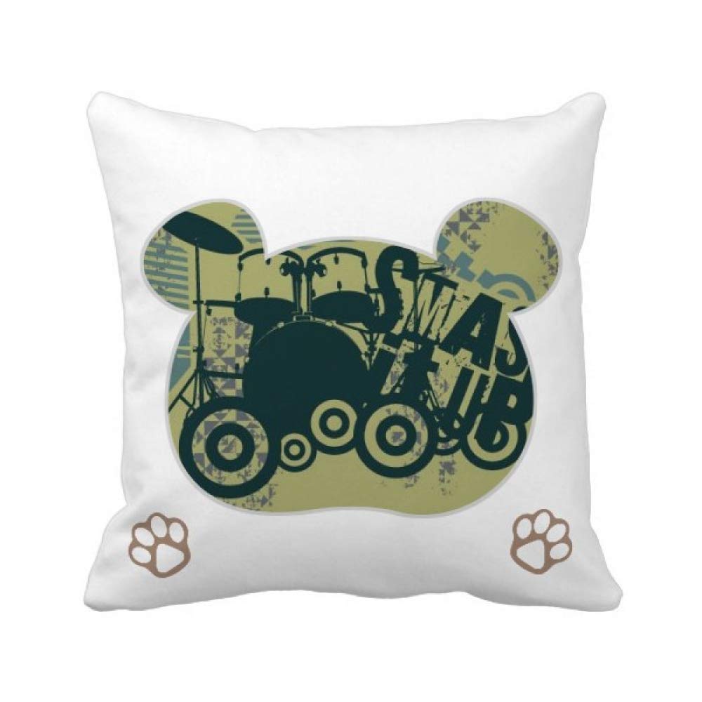 Housse de coussin motif graffiti musique avec fermeture invisible