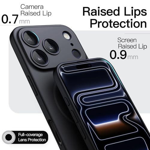 Image of JETech Magnetic Slim Case for iPhone 17 Pro Max 6.9-Inch, Compatible with MagSafe, Ultra-Thin Lightweight Minimalist Phone Cover with Matte Finish and Full Camera Lens Protection (Black)