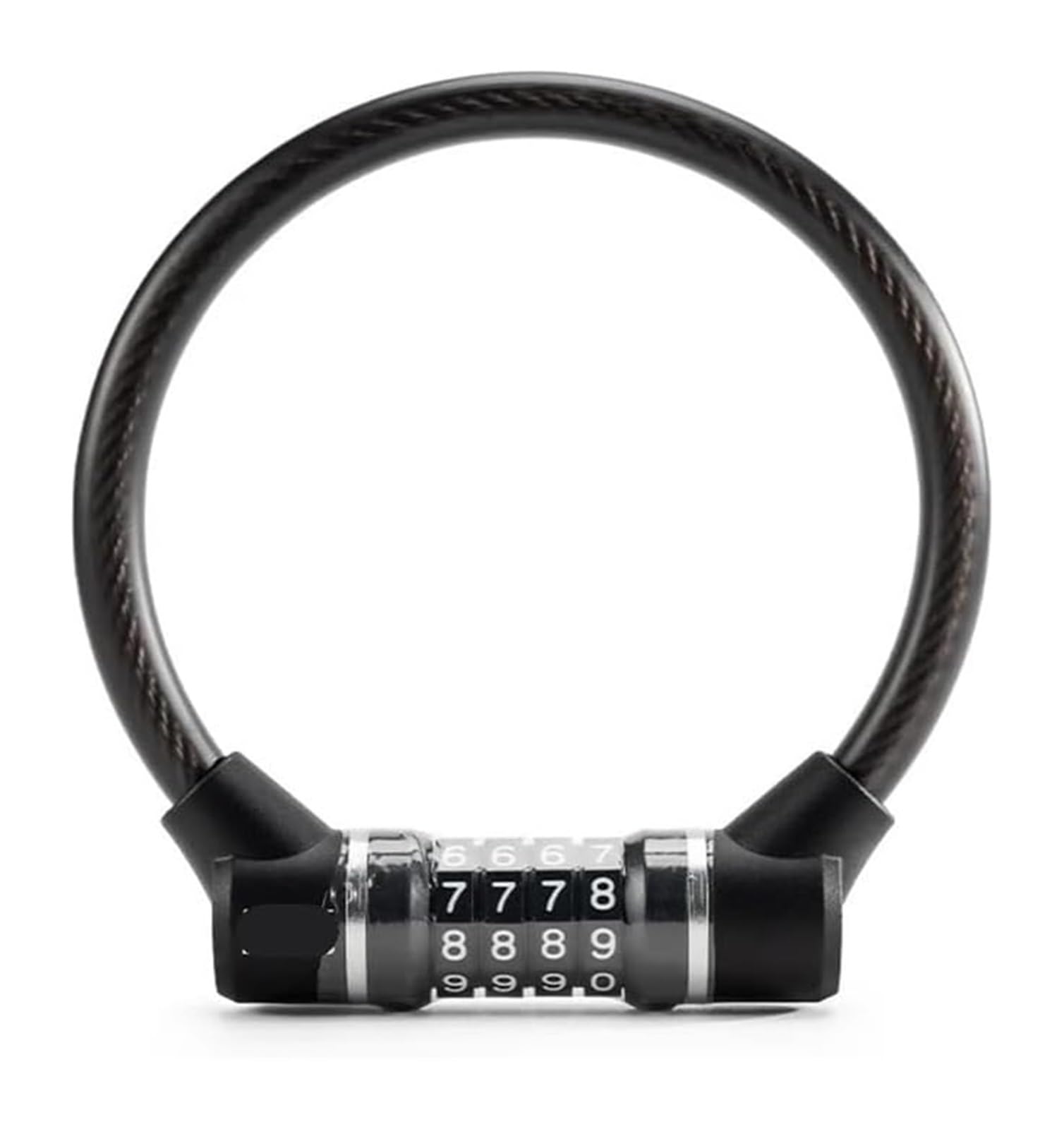 Giveduno Black Bicycle Lock, Portable Bicycle Lock Steel Cable 4-Digit Password